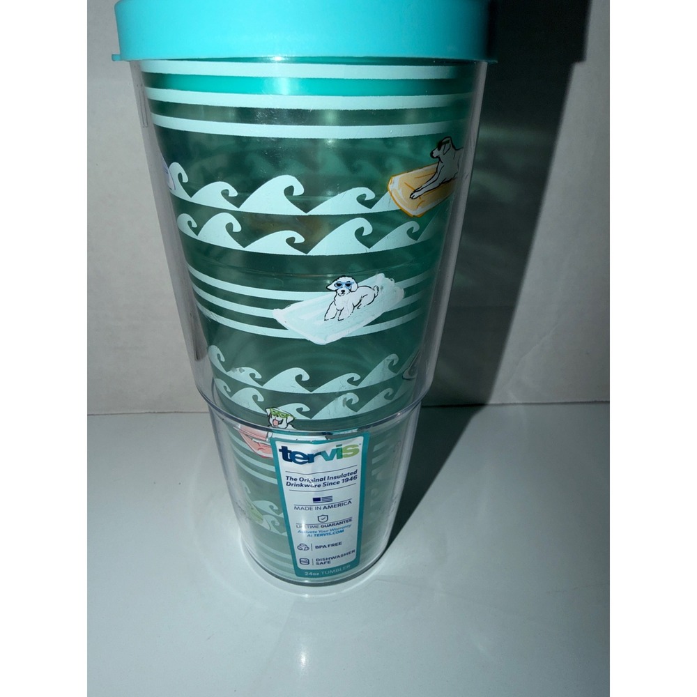 Tervis 24oz Tumbler Pool Day Doggos Insulated Travel Cup with Lid Turquoise